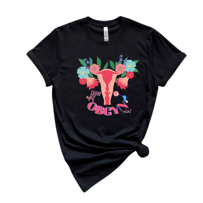 Floral Uterus OBGYN T-shirt