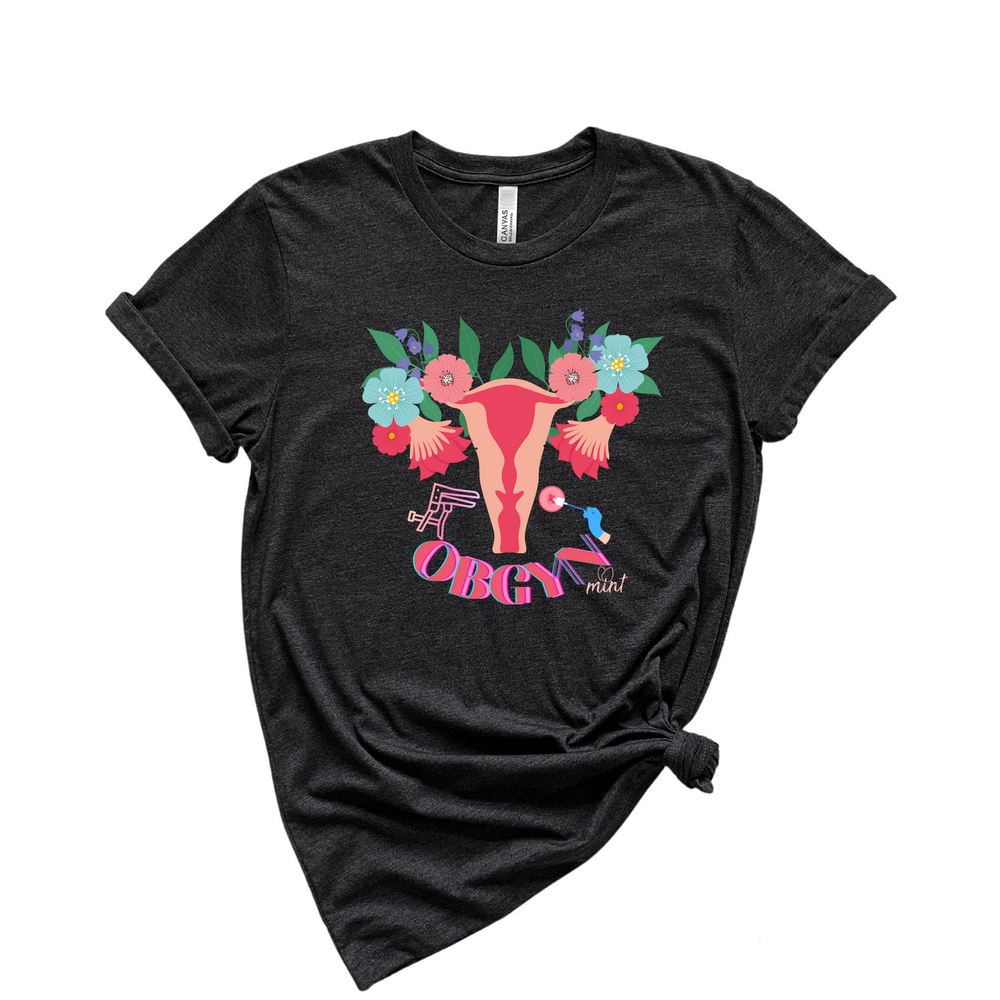 Floral Uterus OBGYN T-shirt