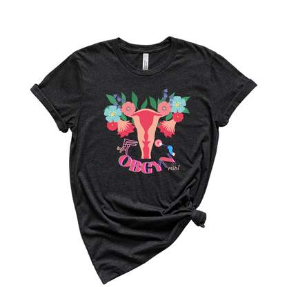 Floral Uterus OBGYN T-shirt