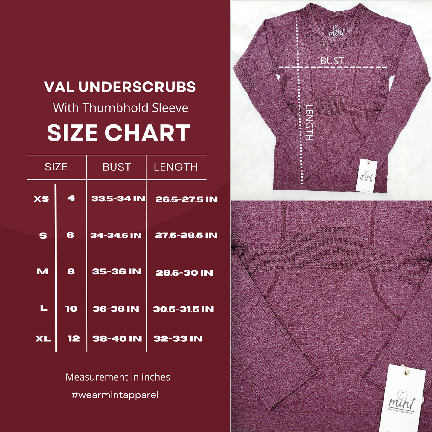 Val Underscrub with Thumbholes