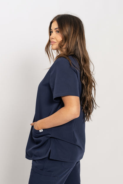 LENORA Two Pockets (with 3rd hidden pocket) Scrub top